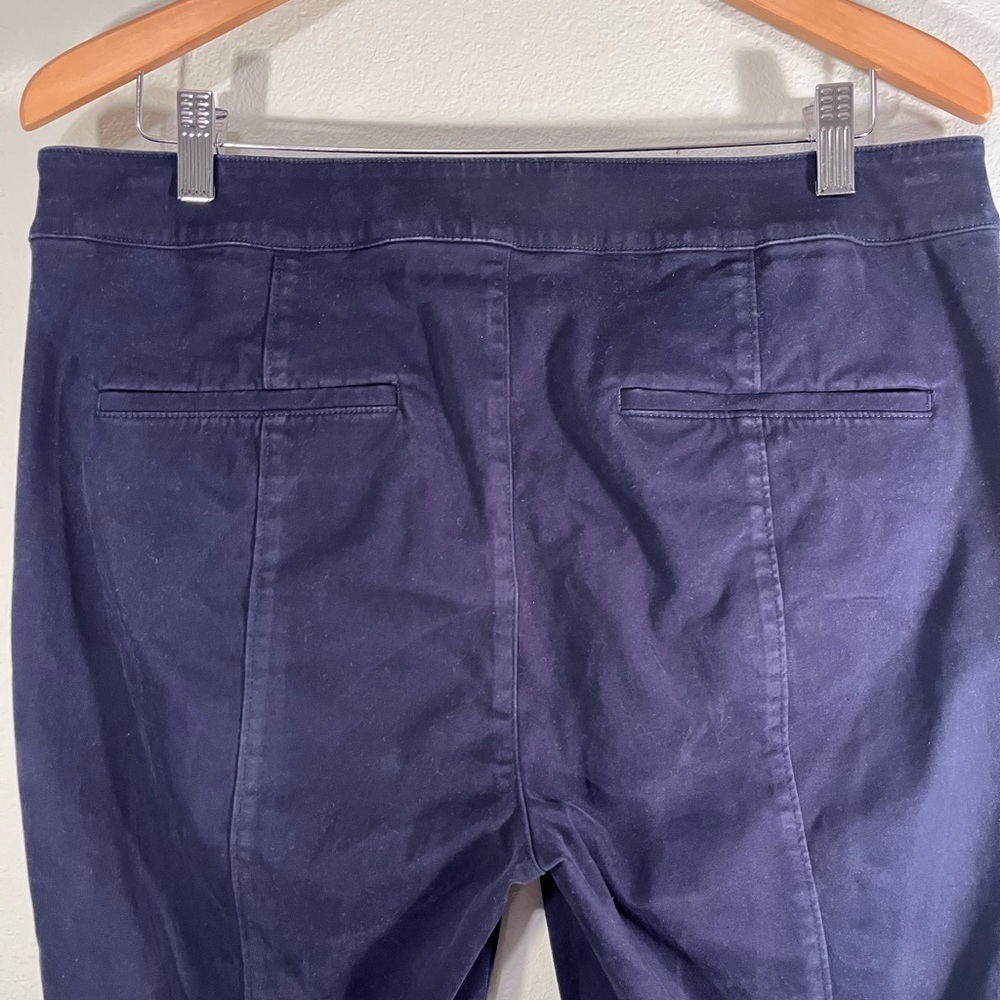 LOFT Dark Blue Trousers straight leg style pockets in front and back women’s 12 - Picture 7 of 13